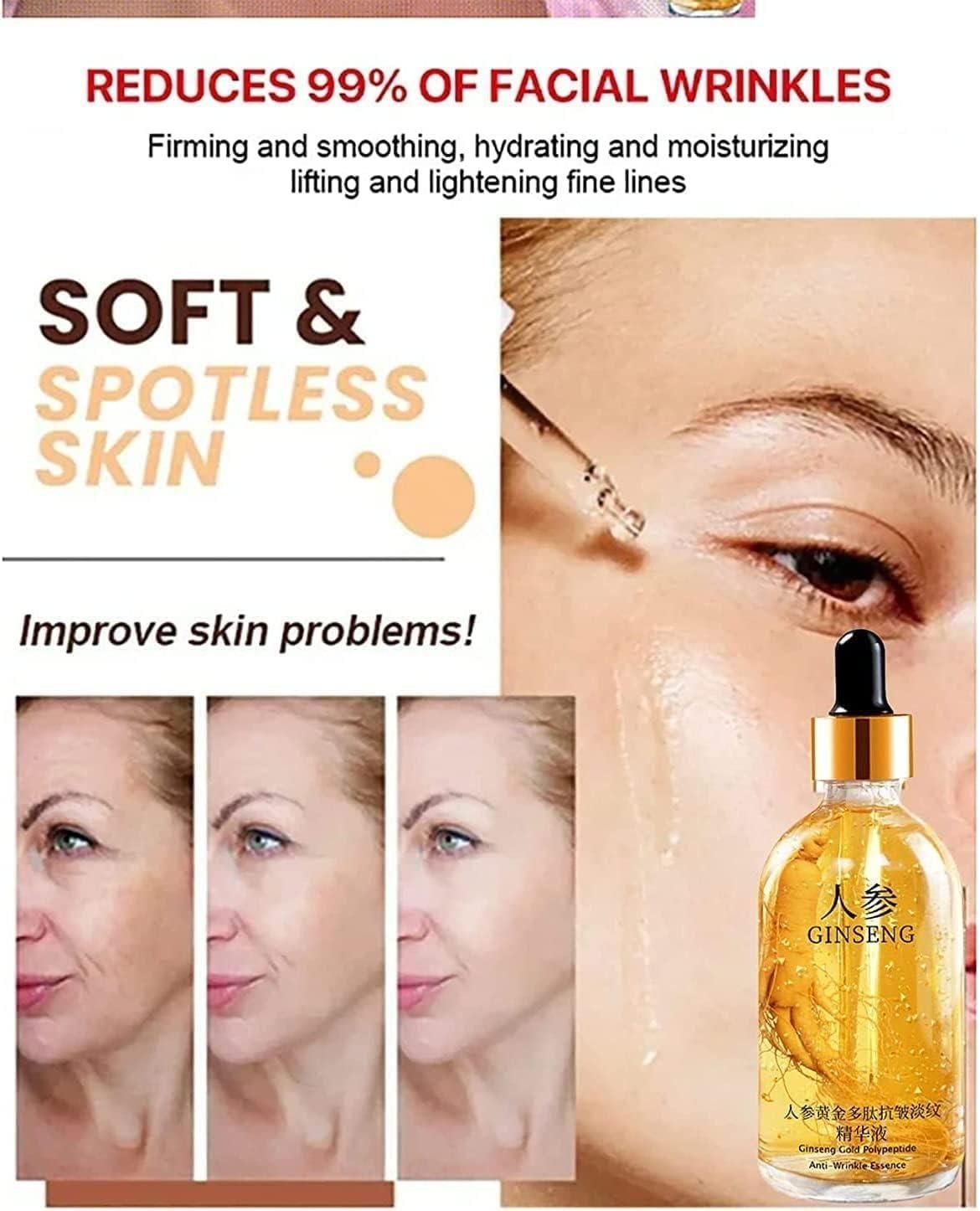 Ginseng Gold Polypeptide Anti-Ageing Face Serum Wrinkle Care (Pack of 2)