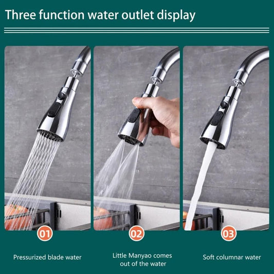 3 Water Modes Tap Extender for Kitchen Sink Faucet 360° Rotating Shower Head