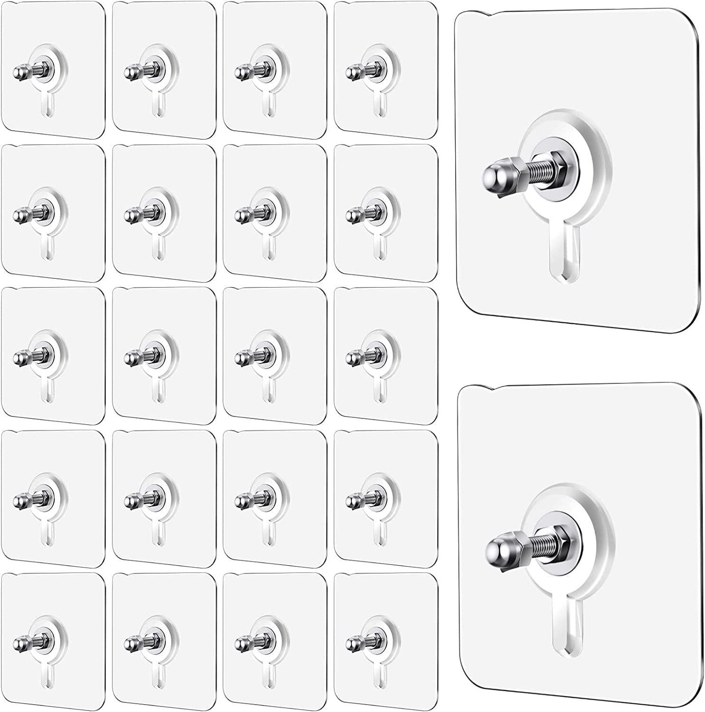 Wall Hooks Screw Mount Heavy Duty Adhesive (Pack of 12 Pcs)