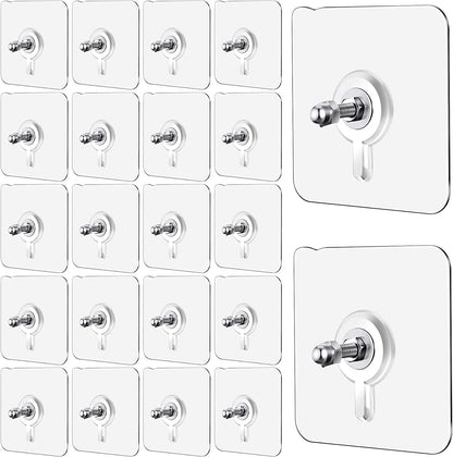 Wall Hooks Screw Mount Heavy Duty Adhesive (Pack of 12 Pcs)