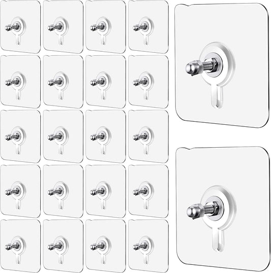 Wall Hooks Screw Mount Heavy Duty Adhesive (Pack of 12 Pcs)