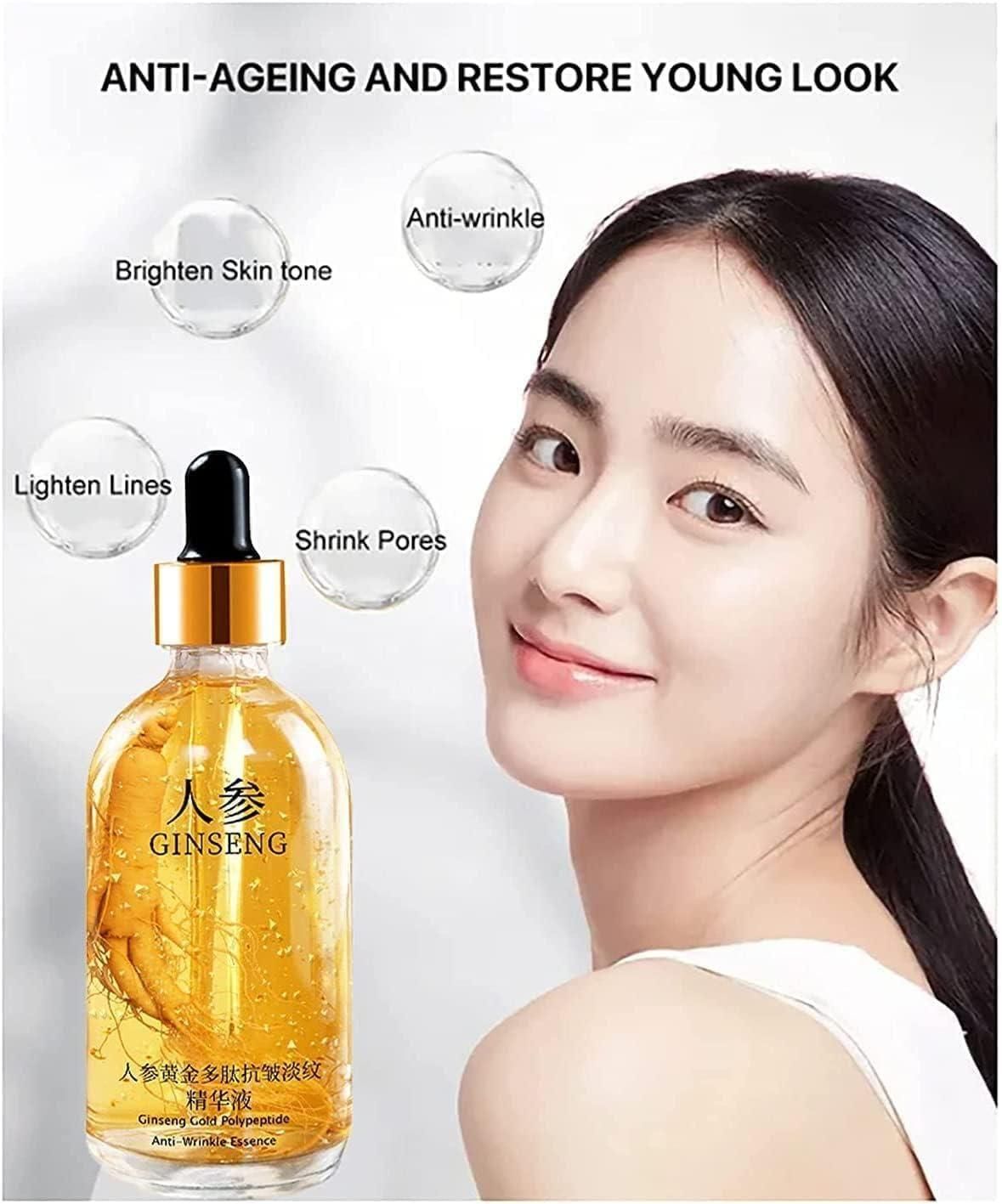 Ginseng Gold Polypeptide Anti-Ageing Face Serum Wrinkle Care (Pack of 2)