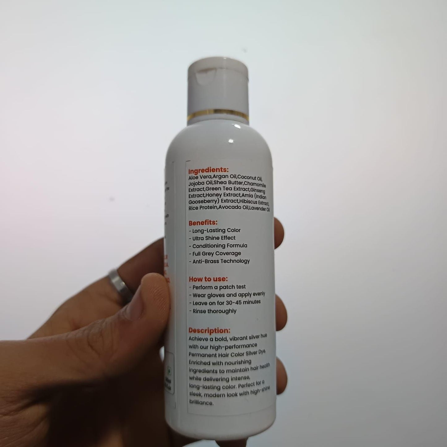 Permanent Hair Color Silver Dye (100ml)