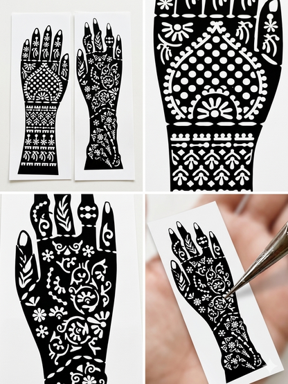 waterproof mehndi design sheet for bridal hand