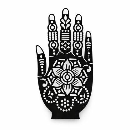 mehndi hand stencil front design