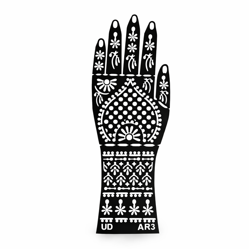 waterproof henna tattoo stencil floral hand pattern