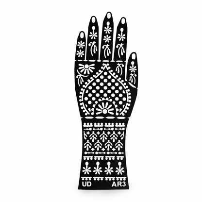 waterproof henna tattoo stencil floral hand pattern