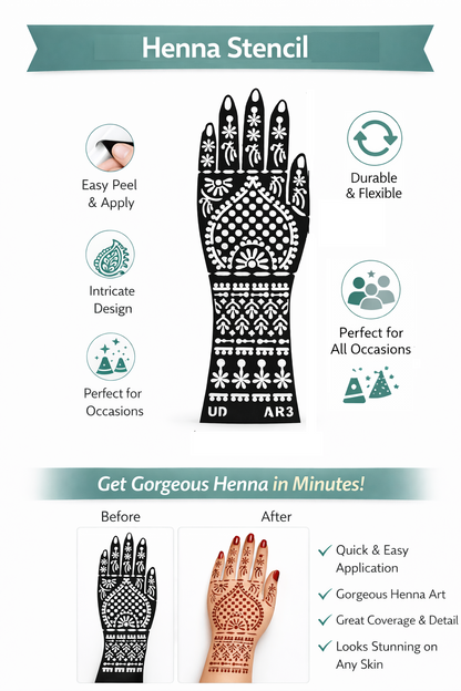 hand tattoo stencil for women festive use