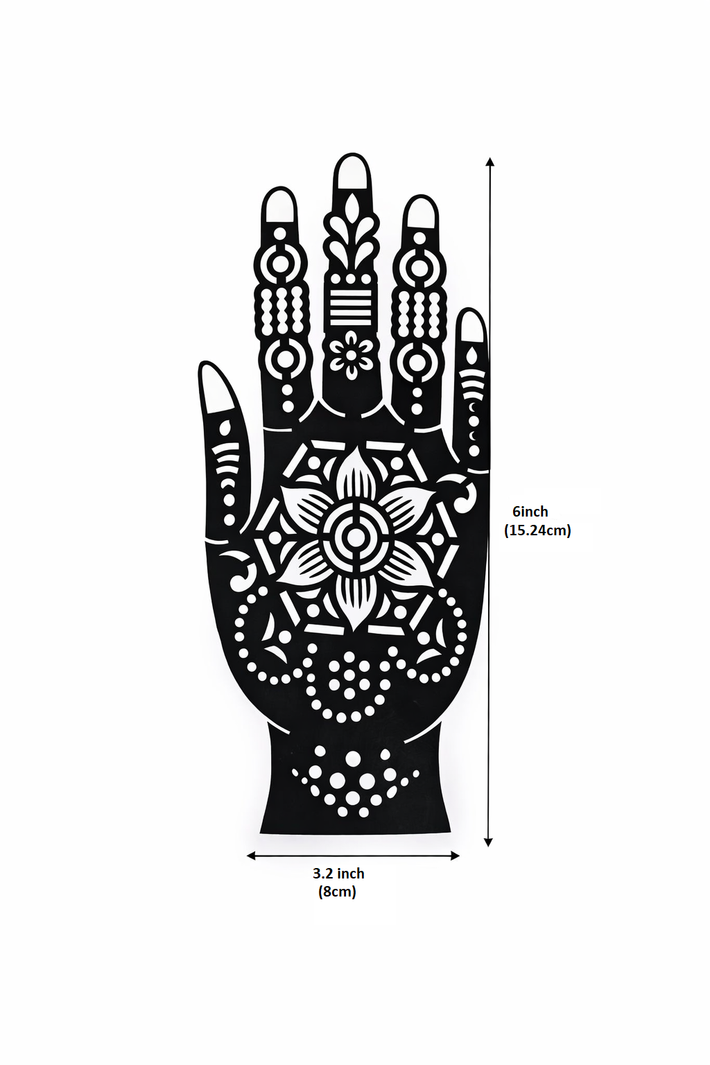 waterproof henna tattoo stencil floral hand pattern