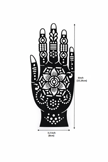 waterproof henna tattoo stencil floral hand pattern