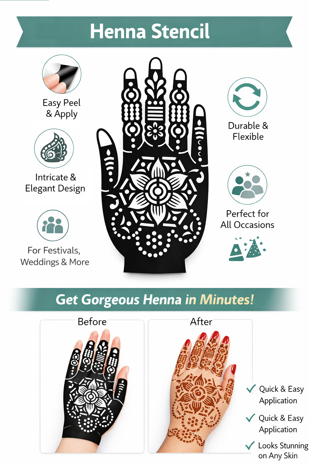 bridal mehndi stencil sheet traditional design