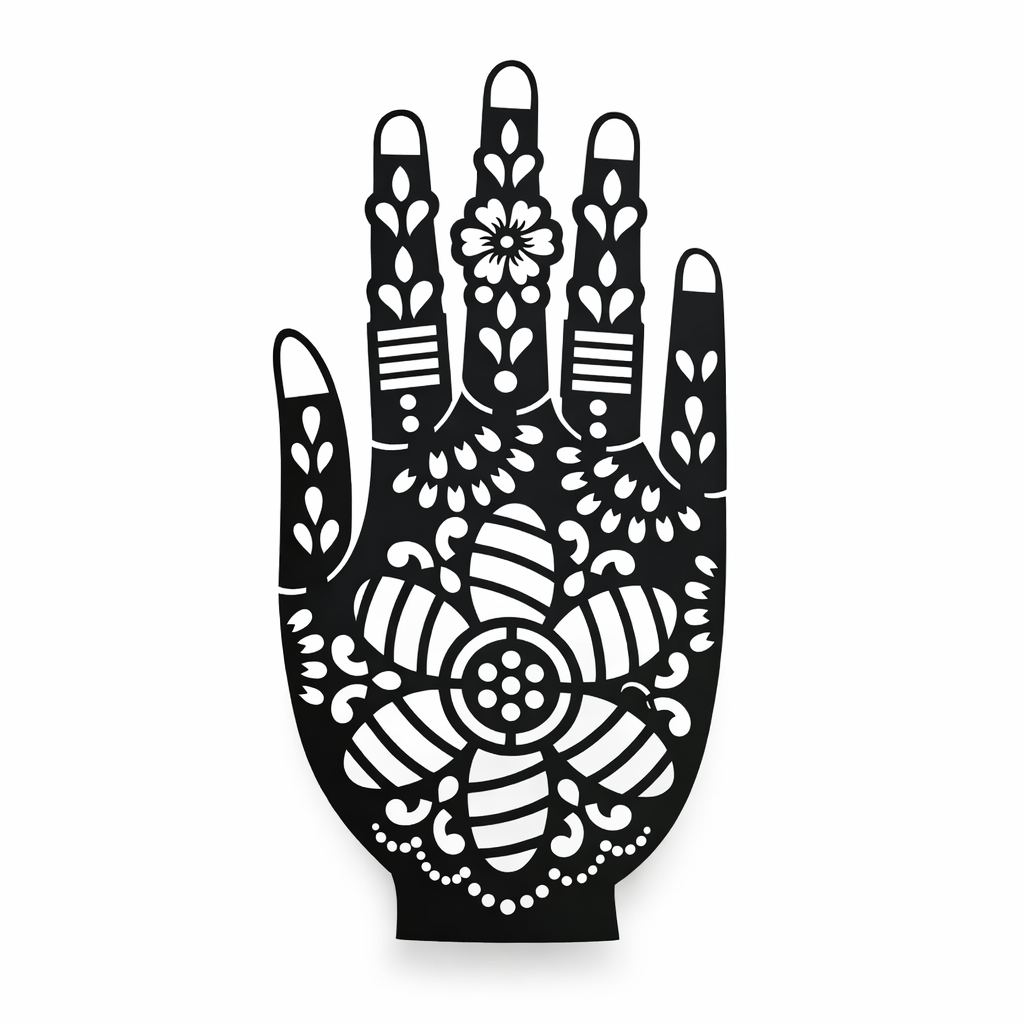 hand tattoo stencil for women festive use