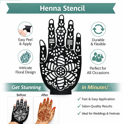 waterproof mehndi design sheet for bridal hand