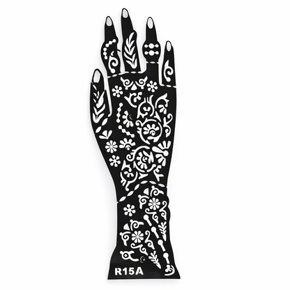 ethnic henna stencil hand decoration