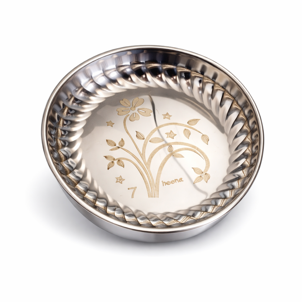 stainless steel snack bowl side angle