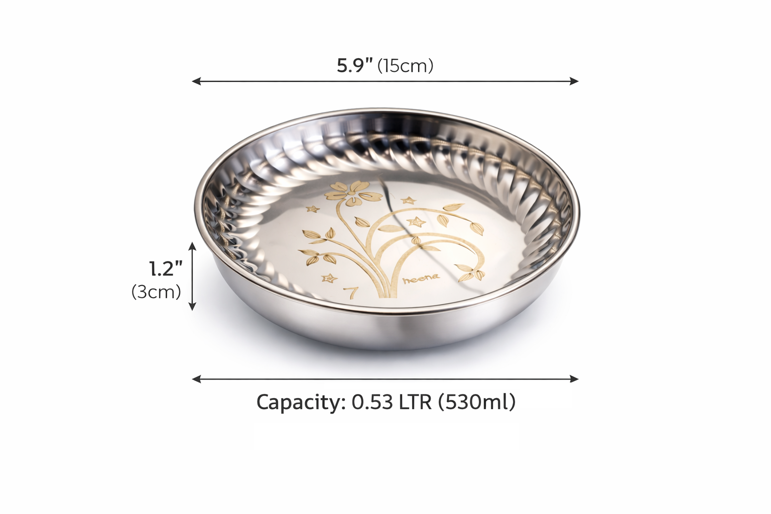 530ml steel kitchen bowl floral design