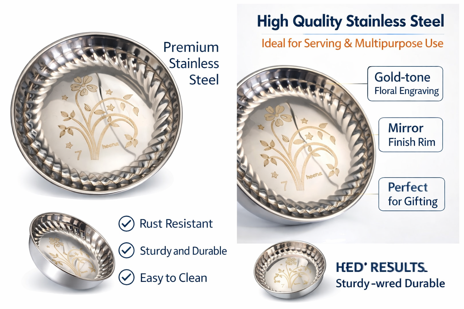 small stainless steel curry bowl