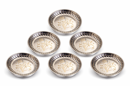 stainless steel serving bowl front view