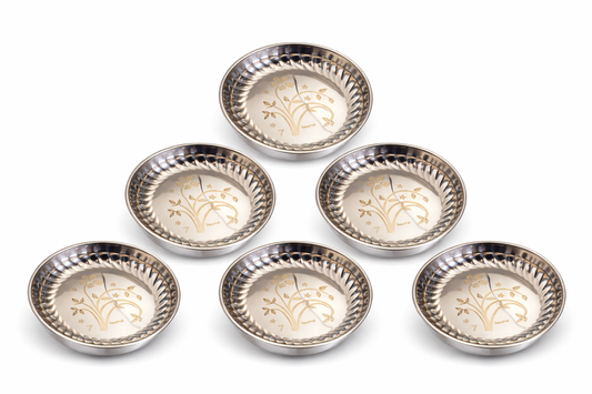 stainless steel serving bowl front view