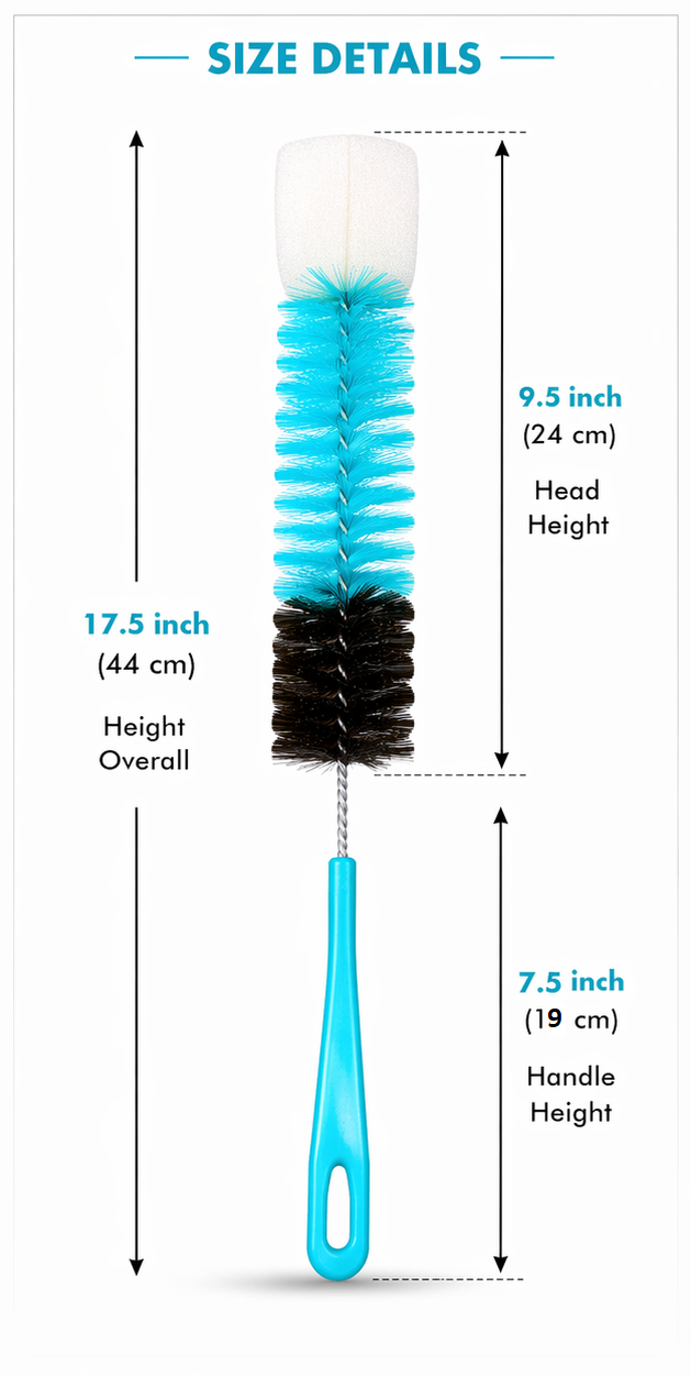 water bottle cleaning brush with soft bristles